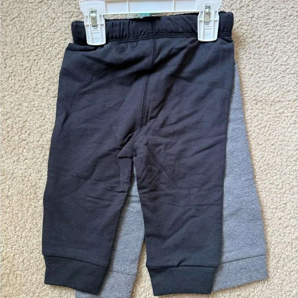 Mighty goods baby boy Gray and Black Jogger Pants size 12M 2 piece